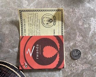 Rwanda Path to Peace Basket Genocide Survivor 13.5in H x 6.5in Diameter