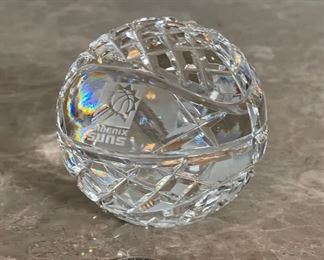 Waterford Phoenix Suns Crystal Basketball Paperweight 3in Diameter