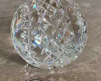 Waterford Diamond Backs 2001 World Champions Crystal Baseball Paperweight 2.5in Diameter