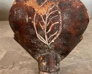 5pc Primitive Carved Wood Heads largest: 7x3.5x3in HxWxD