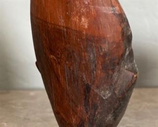 5pc Primitive Carved Wood Heads largest: 7x3.5x3in HxWxD