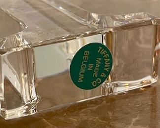 1pc Tiffany & Co Crystal Glass Number 1 Made in Belgium 4in H