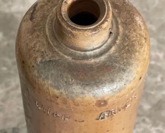 Antique Stoneware Bottle Erven Lucas Bols I Louisje Amsterdam 11.5in H x 3.25in Diameter