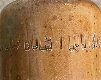 Antique Stoneware Bottle Erven Lucas Bols I Louisje Amsterdam 11.5in H x 3.25in Diameter