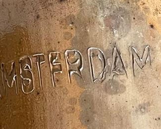 Antique Stoneware Bottle Erven Lucas Bols I Louisje Amsterdam 11.5in H x 3.25in Diameter