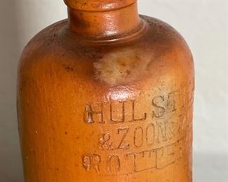 Antique Stoneware Bottle Hulstkamp & Zoon & Molyn Rotterdam 12in H x 3.25in Diameter