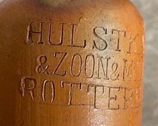 Antique Stoneware Bottle Hulstkamp & Zoon & Molyn Rotterdam 12in H x 3.25in Diameter