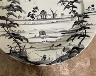 DEBORAH SEARS Palladian Pattern Isis Ceramics 16” Plate Black & White 1.75in H x 16in Diameter