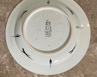 DEBORAH SEARS Palladian Pattern Isis Ceramics 16” Plate Black & White 1.75in H x 16in Diameter