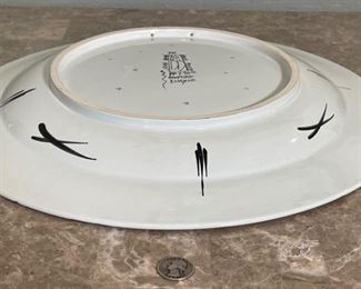 DEBORAH SEARS Palladian Pattern Isis Ceramics 16” Plate Black & White 1.75in H x 16in Diameter