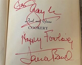 *Signed* James Beard Fowl & Game Cookery 1st Edition Book 8.25x5.25in