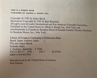 *Signed* James Beard The New James Beard 1st Edition Book 9.5x6.75in