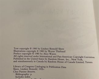 *Signed* Chez Panisse Desserts Lindsey Remolif Shere 1st Edition Book 9.5x7.75in