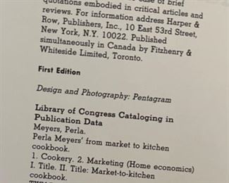 *Singed* Perla Meyers’ From Market to Kitchen Cookbook 1st Edition Book 10.25x7.75in