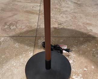Leather Wrapped Bronze Telescoping Floor Lamp 62in H x 20in Diameter