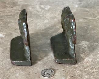 Vintage Cast Iron Elephant Bookends 3.75x3.75x1.5in HxWxD