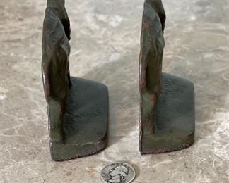 Vintage Cast Iron Elephant Bookends 3.75x3.75x1.5in HxWxD