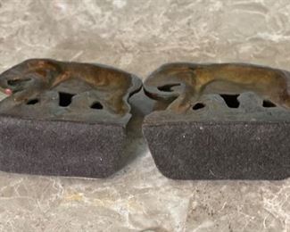 Vintage Cast Iron Elephant Bookends 3.75x3.75x1.5in HxWxD
