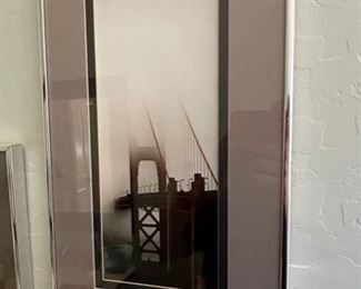 Christopher Egan Framed Photograph Foggy Morning Golden Gate Bridge 20 x 10.5in