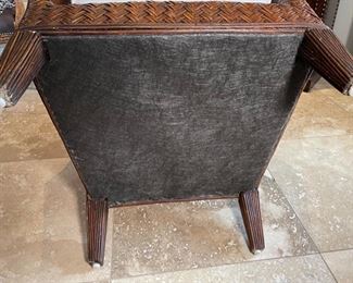 #1 Rattan wingback chair 42x33x29in HxWxD