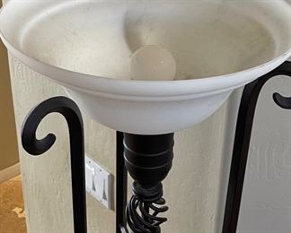 Heavy Wrought Iron Torchiere Floor Lamp 67in H x 17 x 17 HxWxD