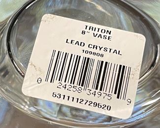 Waterford Crystal Metra Triton 8in Vase in Box 8x5.5x4.25in HxWxD