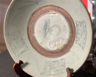 Antique Ming Dynasty Chinese Dish/Bowl SWATOW POTTERY 2in H x 8.5in Diameter
