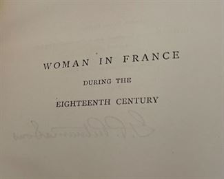 Antique 2 Volume Woman in France During The Eighteenth Century Kavanagh Vol 1&2 10.25x7.25