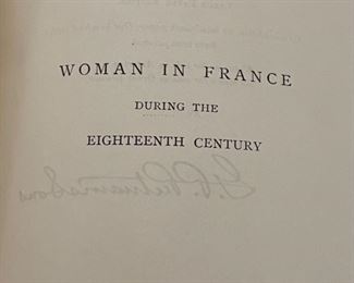 Antique 2 Volume Woman in France During The Eighteenth Century Kavanagh Vol 1&2 10.25x7.25