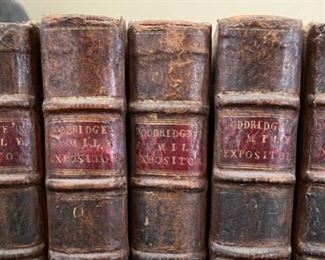 New Testament Set of 4 Doddridge Family Expositor Books 18th century 10.5x8.5in