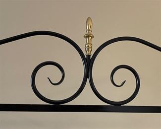 French Bakers Rack Scroll Iron & Brass 84x48x16.5in HxWxD
