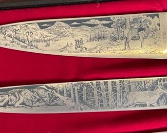 J.A. Henckels American Bicentennial 1976 Limited edition commemorative knife set JA 3x19.75x13.25in HxWxD