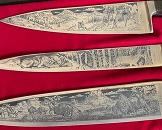 J.A. Henckels American Bicentennial 1976 Limited edition commemorative knife set JA 3x19.75x13.25in HxWxD