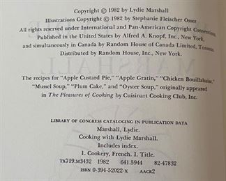 *Signed* Cooking with Lydia Marshall 2nd Edition Book 9.5x7in