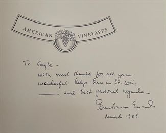 *Singed* American Vineyards Barbara Ensrud 1st Edition Book 11.25x9.5in