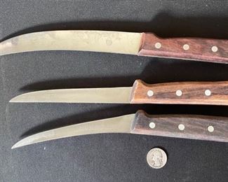 3pc Vintage Forschner Swiss Chef Knives 13 & 11 & 10.75in