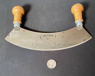 Vintage Peugeot Mezzaluna Chopper Rocker Herb Knife 10in. Blade