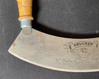 Vintage Peugeot Mezzaluna Chopper Rocker Herb Knife 10in. Blade
