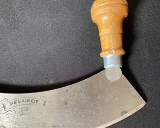 Vintage Peugeot Mezzaluna Chopper Rocker Herb Knife 10in. Blade