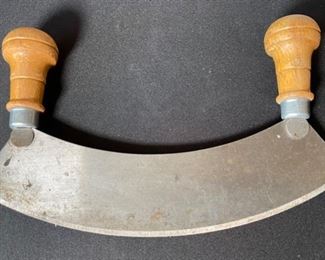 Vintage Peugeot Mezzaluna Chopper Rocker Herb Knife 10in. Blade