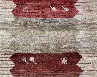 Heavy Wood Hand Knotted Moroccan Rug 95x67in