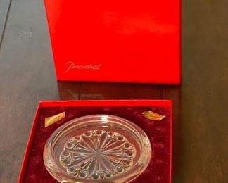Baccarat Crystal Rosace Wine/Champagne Coaster 5.5in Diameter <BR>Box: 1.5x7.25x7.25in