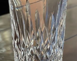 4pc Waterford Crystal Lismore 12 Oz Flat Tumblers Rounded Glasses 5in H x 3 1/8” Diameter at top