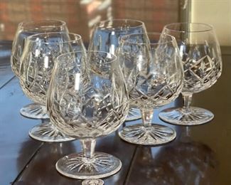 6pc Waterford Crystal Lismore 12 Oz Brandy Glasses Snifter 5in H x 2.75in Diameter at top