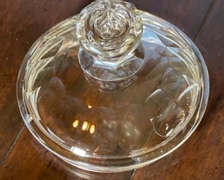 *Signed* Heavy Crystal Lidded Jar 13.5in H x 8in diameter at opening