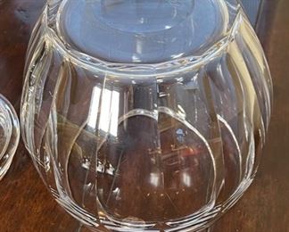 *Signed* Heavy Crystal Lidded Jar 13.5in H x 8in diameter at opening