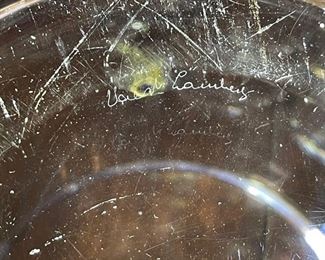 *Signed* Heavy Crystal Lidded Jar 13.5in H x 8in diameter at opening