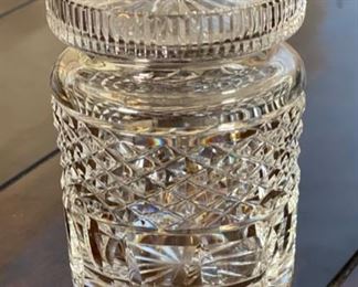 AS-IS Waterford Crystal Castlemaine Honey Jar 5.5in H x 3in diameter