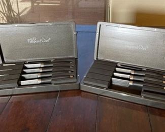 7pc Pampered Chef German Cr Mo V Steel Steak Knives Knife: 9in long