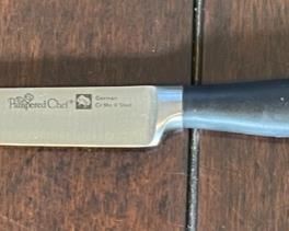 7pc Pampered Chef German Cr Mo V Steel Steak Knives Knife: 9in long